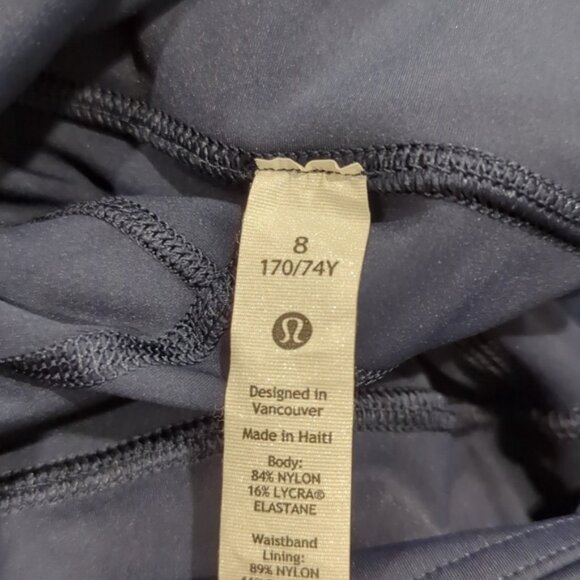 Lululemon Fast Free High Rise Crop II 23" Non Reflective Navy Nulux - Picture 3 of 8